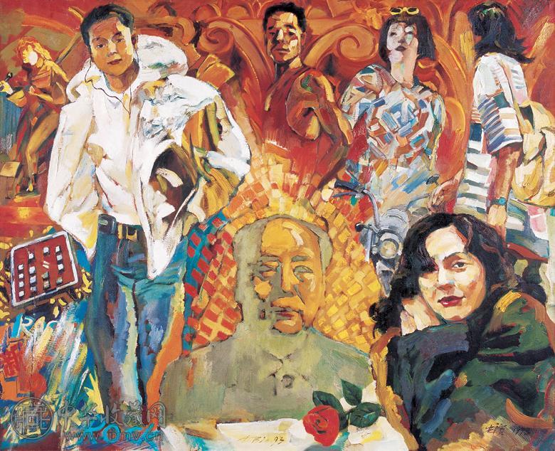 安滨 1993年作 新长征路上 布面 油画