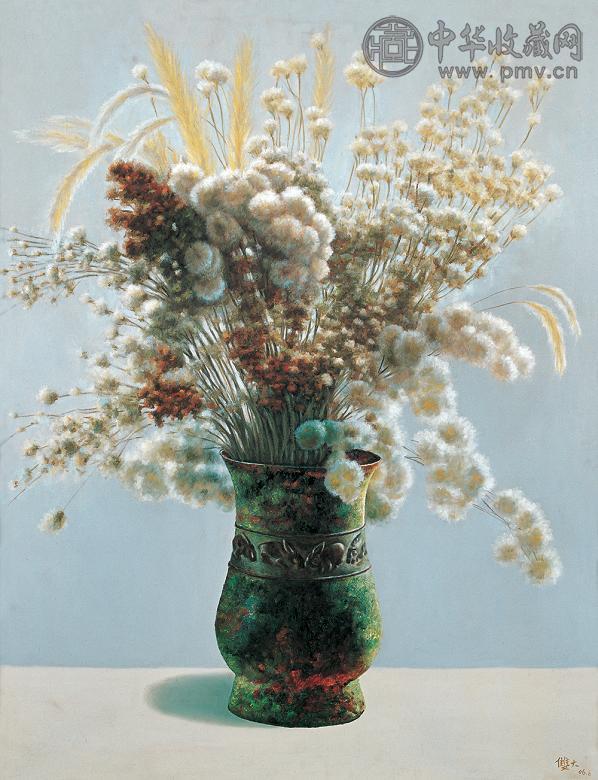 朱双大 2006年作 瓶花 布面 油画