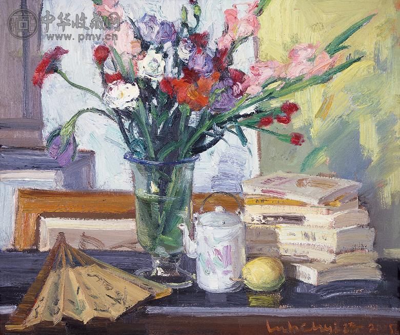 陆琦 2005年作 花卉 布面 油画