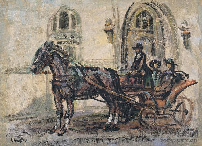 罗中立 欧洲的马车 布上油彩