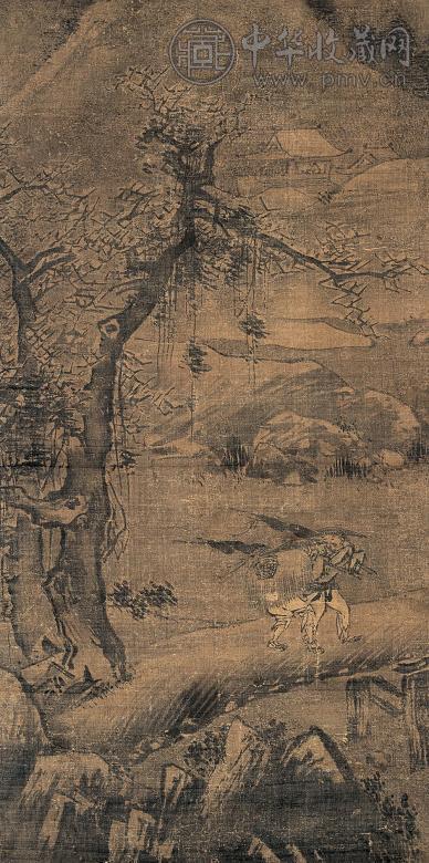 雪中归渔 立轴 绢本