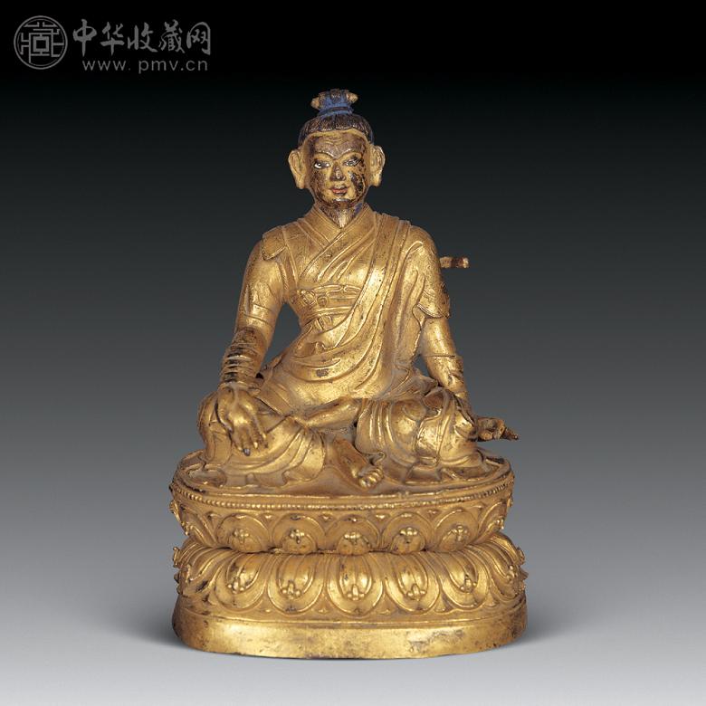 明 铜鎏金上师