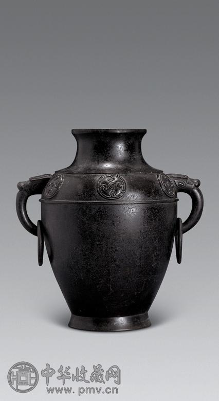 明 铜衔环双龙耳尊