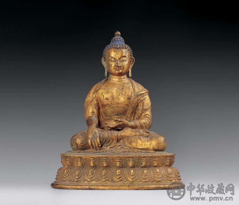 清 铜鎏金释迦牟尼佛像