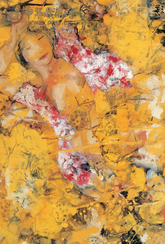 杨培江 2006年作 人体系列 综合媒材 画布 框