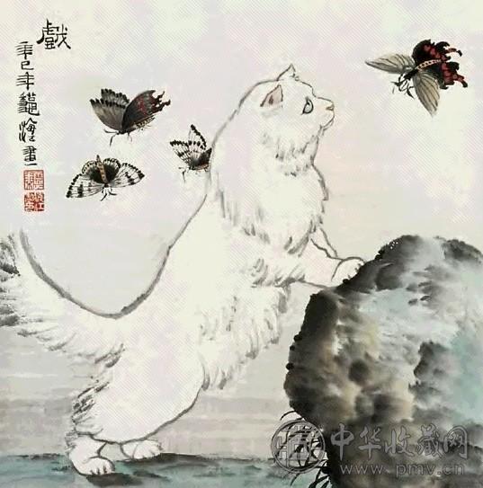 于海江 戏 镜心 设色