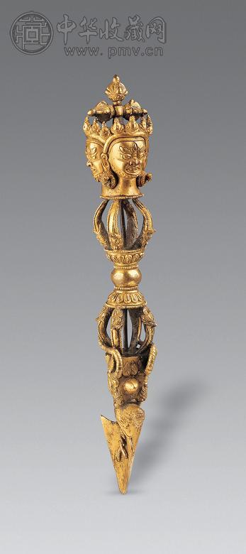 清 铜鎏金普巴金刚