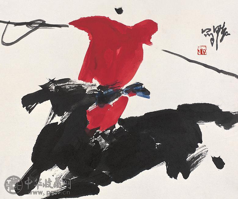 贾浩义 人物 镜心 设色纸本