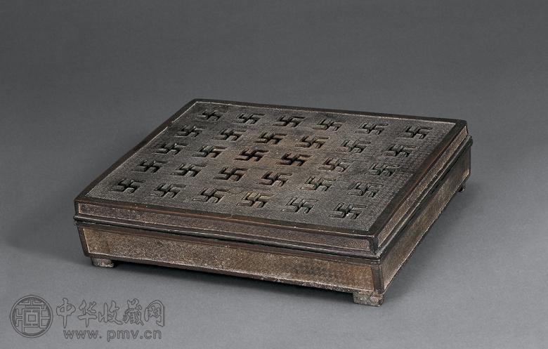 明 长方形铜香熏盖炉