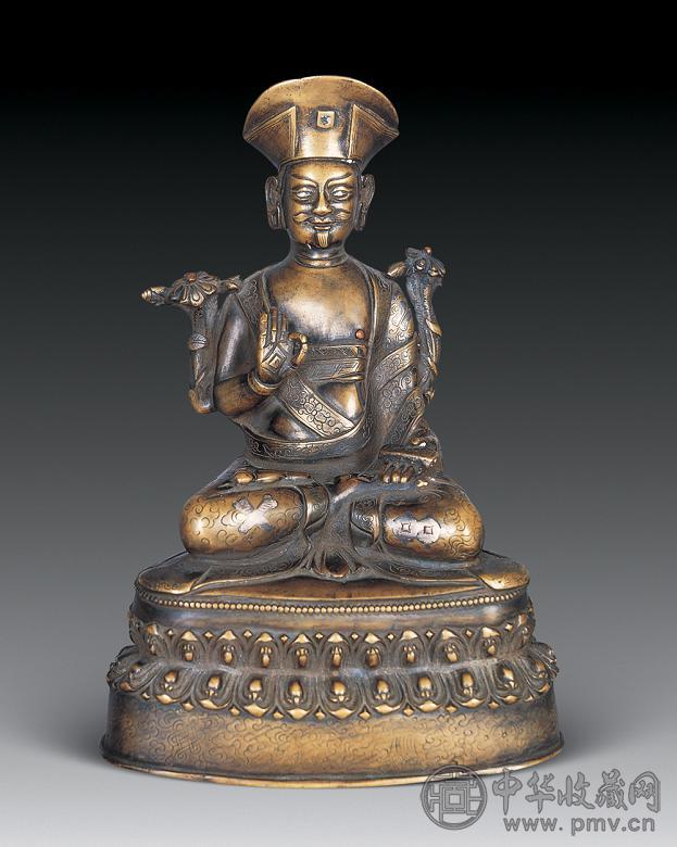 清 铜鎏金上师像