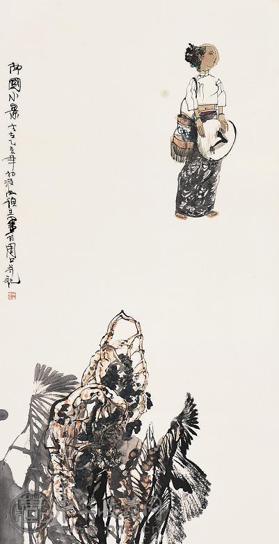 王颖生 1995年作 南国小景 镜心 设色纸本