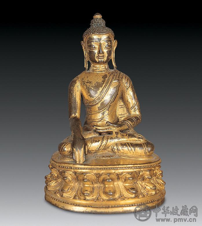 明 铜鎏金释迦