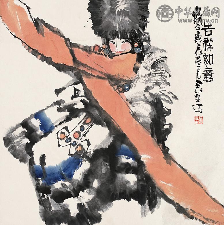 董辰生 2000年作 吉祥如意 镜心 设色纸本