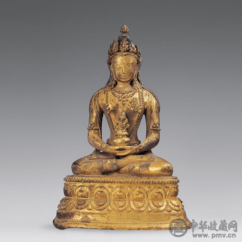 清 铜鎏金无量寿佛像