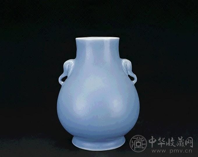 民国 天青釉象耳尊