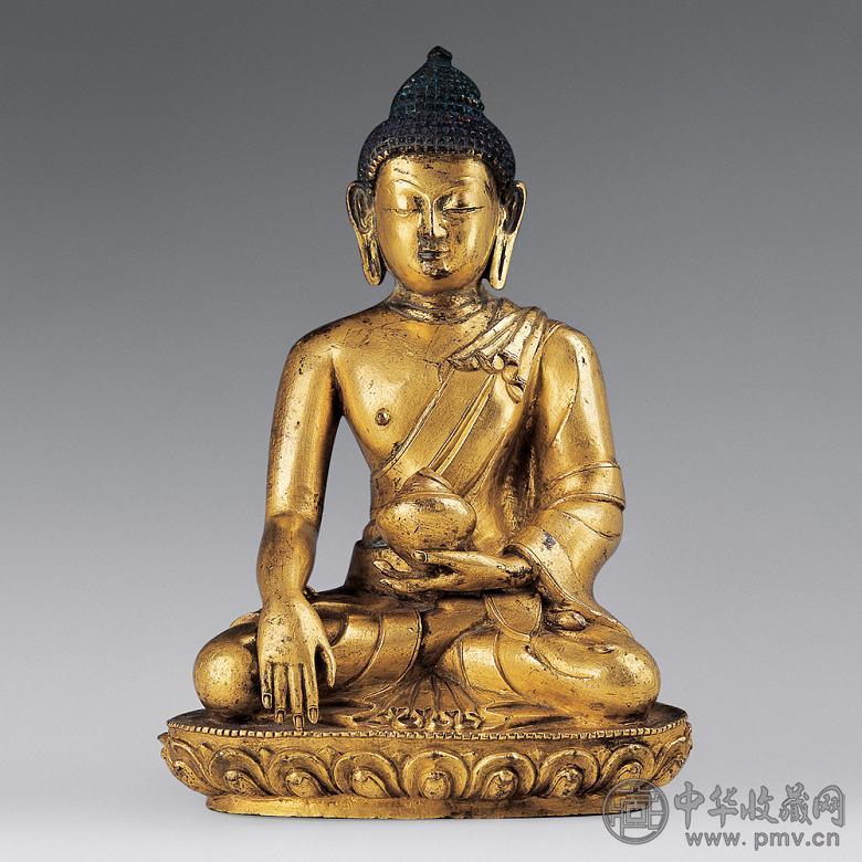 清 铜鎏金释迦牟尼佛像