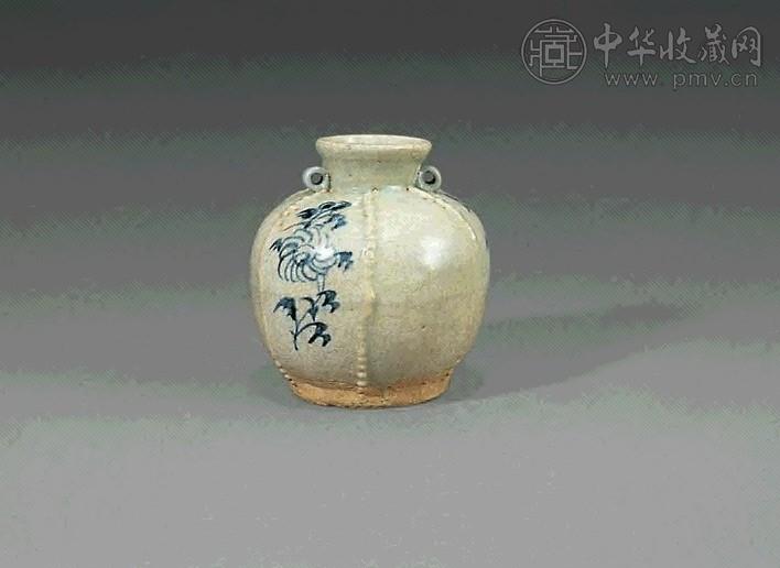 元 青花菊花双系小罐