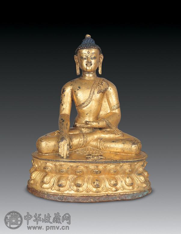 明 铜鎏金释迦像