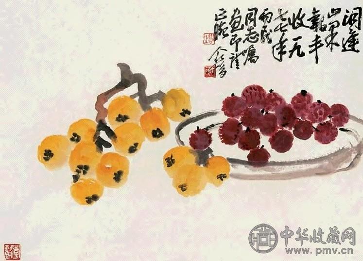 王个簃 1977年作 丰收图 镜心 设色纸本