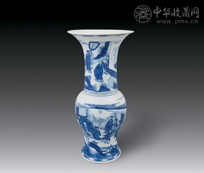 清康熙 青花指日高升图凤尾尊