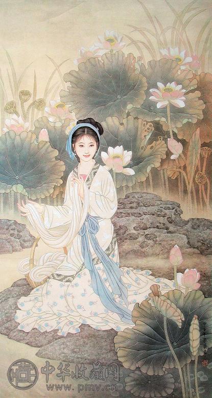 李学荣 人物 镜心 设色纸本