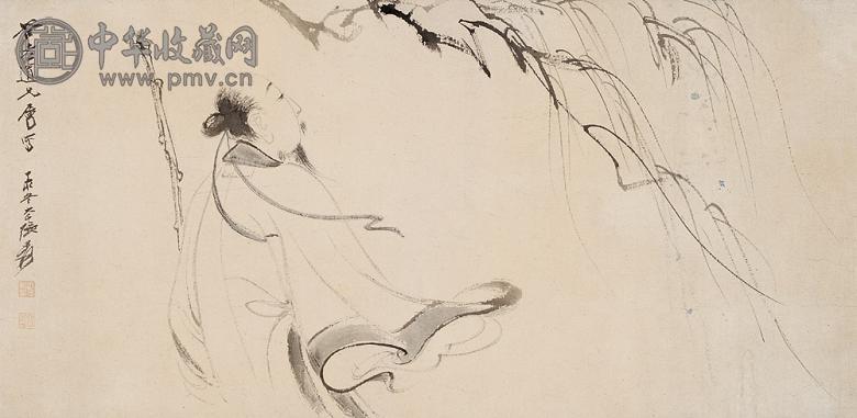 张大千 丁亥(1947年)作 人物 镜心 设色纸本