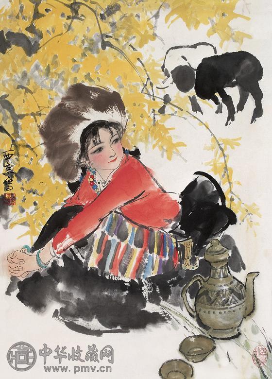 王西京 藏女 镜心 纸本