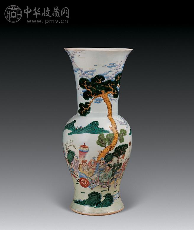 清 粉彩人物故事凤尾尊