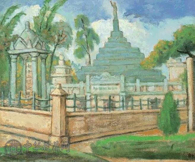 1950年 关良 黄花冈72烈士之墓 画布 1950年 关良 黄花冈72烈士之墓 画布