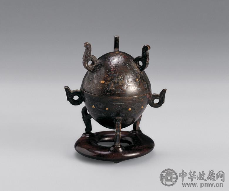 明晚期 错金银敦式文具