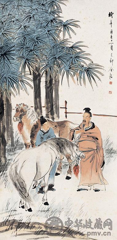 金榕 辛酉(1921年)作 人物 立轴 设色纸本