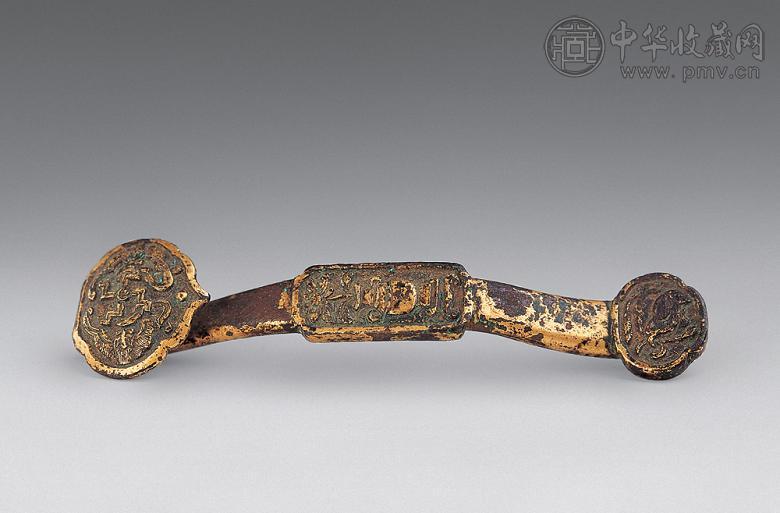 清 铜鎏金万福平安小如意