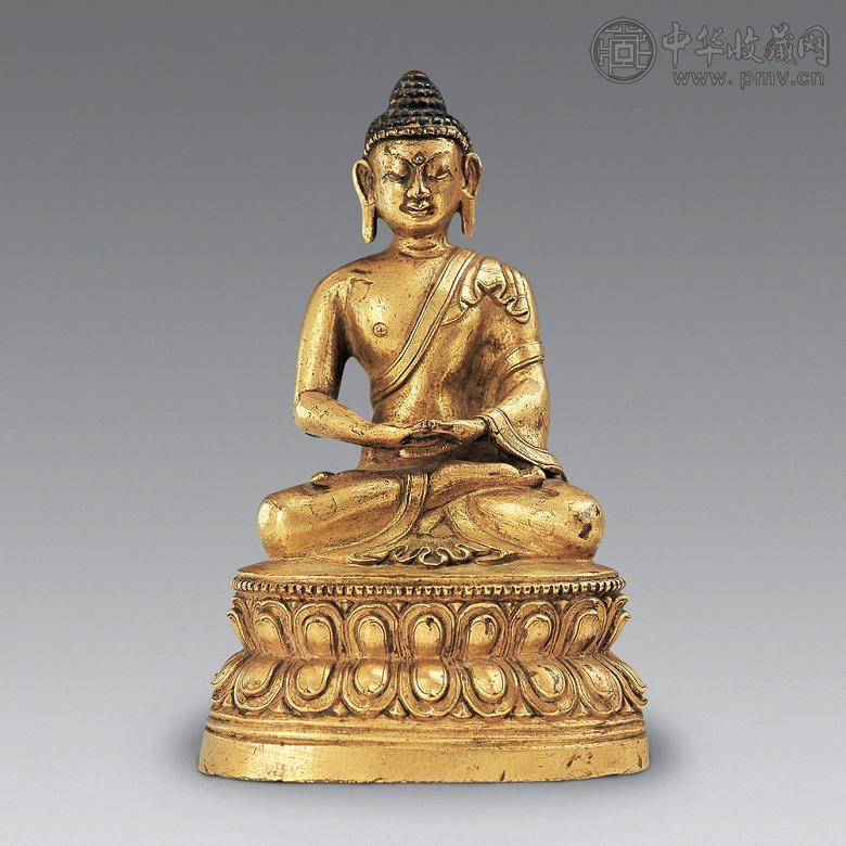 清 铜鎏金阿弥陀佛像