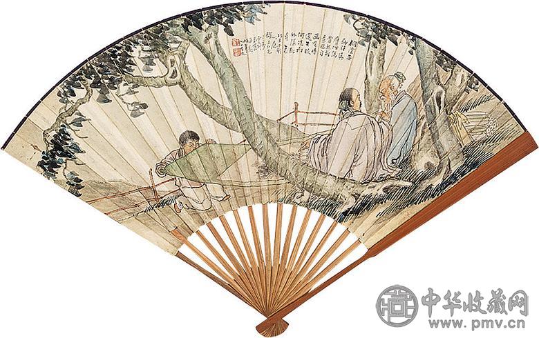 王云轩 乙酉(1945年)作 人物 成扇