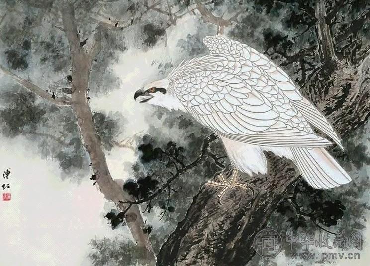 溥佐 松鹰 立轴 设色纸本