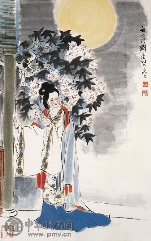 刘旦宅 1985年作 白芙蓉 镜心 设色纸本