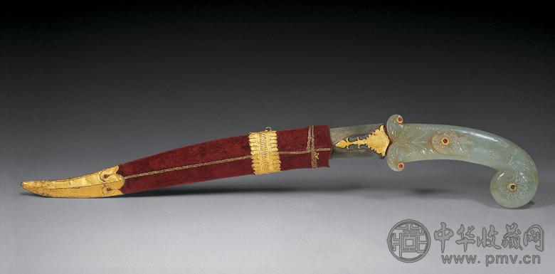 清乾隆 痕都斯坦玉柄刀