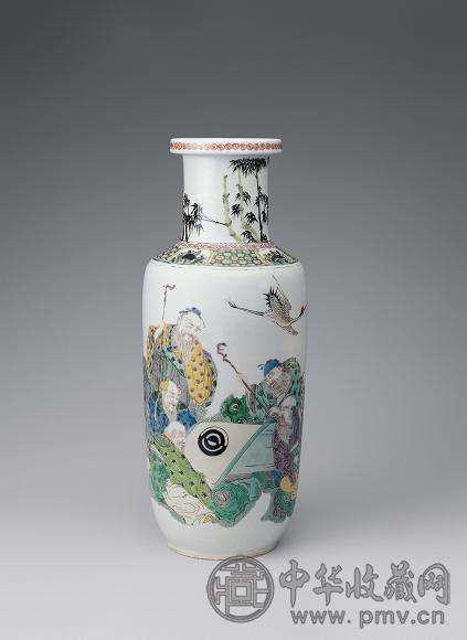 清康熙 五彩五老图观音尊