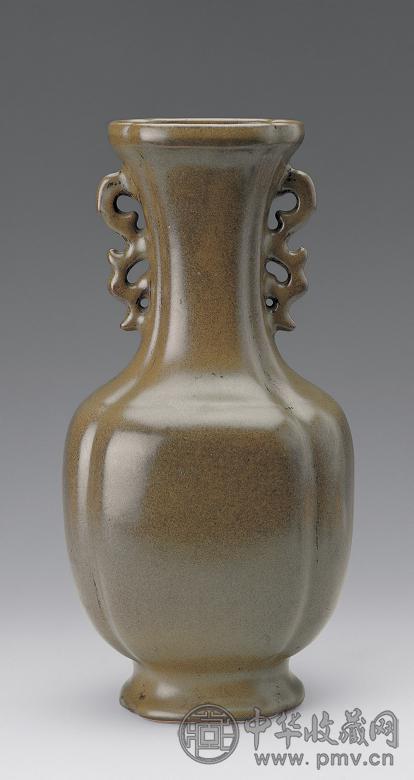 清道光 鳝鱼釉双耳尊