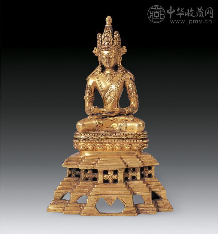 清代 铜鎏金无量寿佛