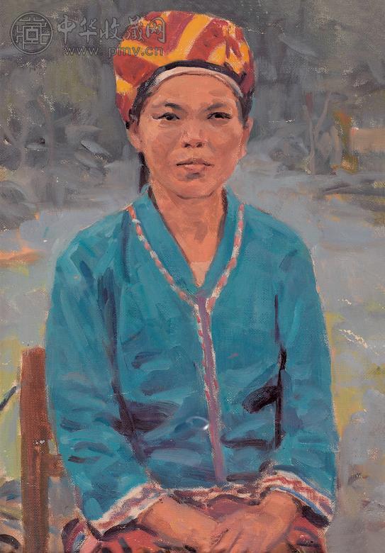 黎冰鸿 黎族女社员 油画