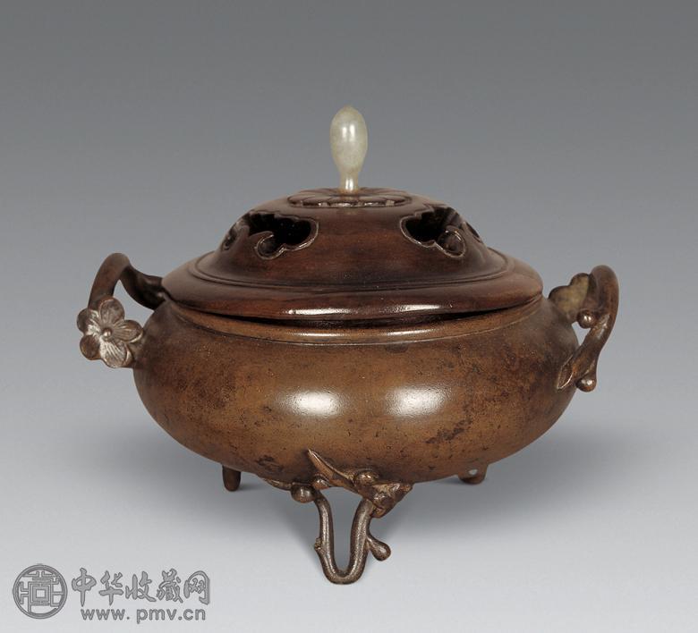 清 铜梅花炉