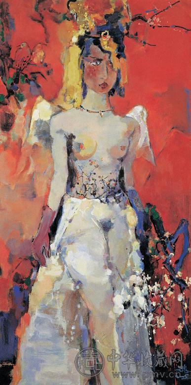 袁文彬 2005年作 美人秀 油彩 画布