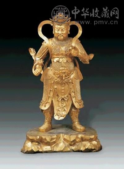 明 铜鎏金广目天王立像