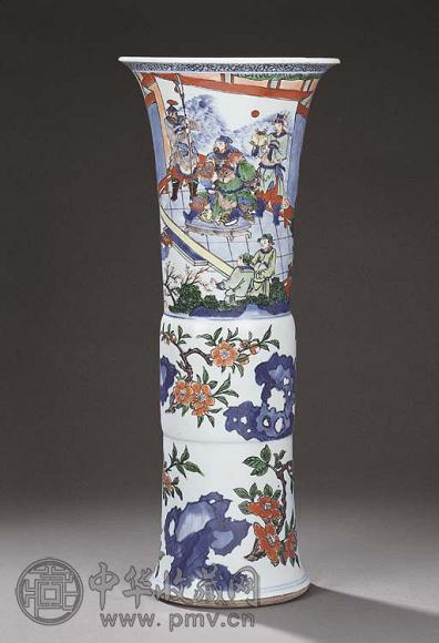 明末/清初 五彩“三国演义”图花觚