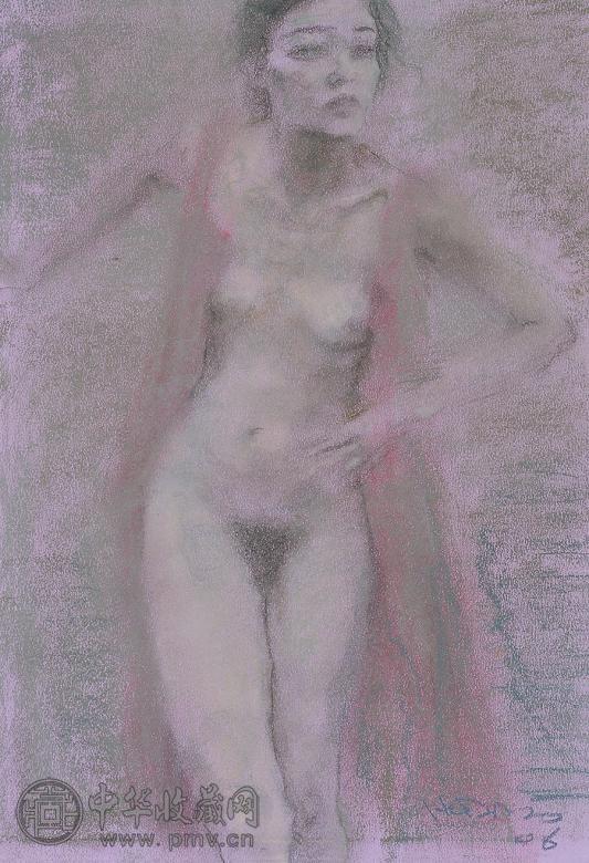 何多苓 2006年作 舞动的少女 纸本 色粉