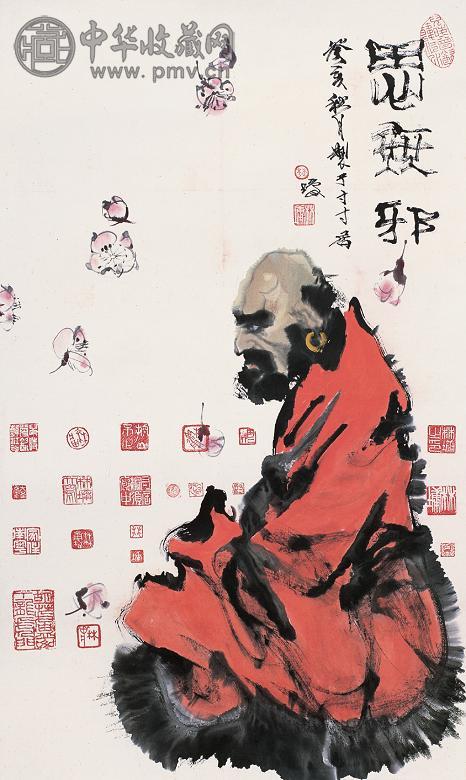 林墉 1983年作 思无邪 镜心 设色纸本