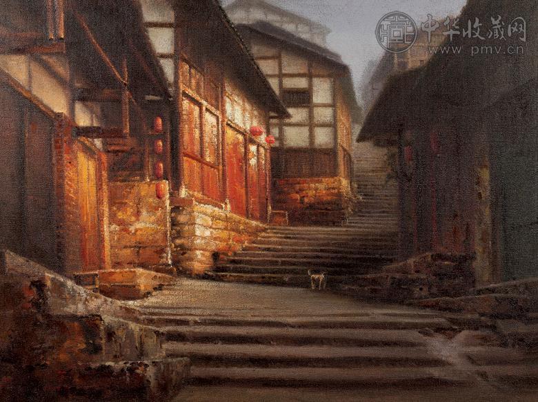 刘烽 老街系列-夕 布面 油画