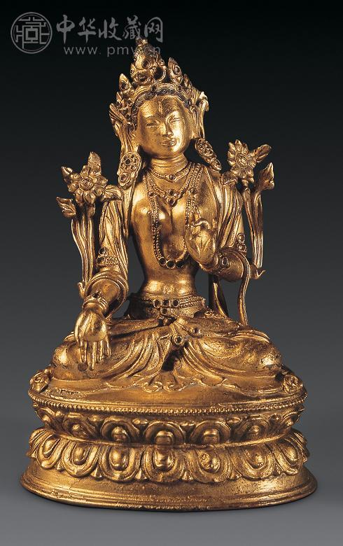 清康熙 铜鎏金佛