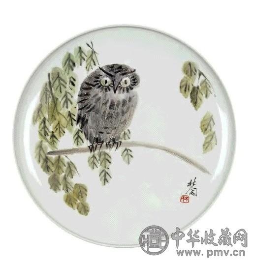 林风眠 猫头鹰 镜心